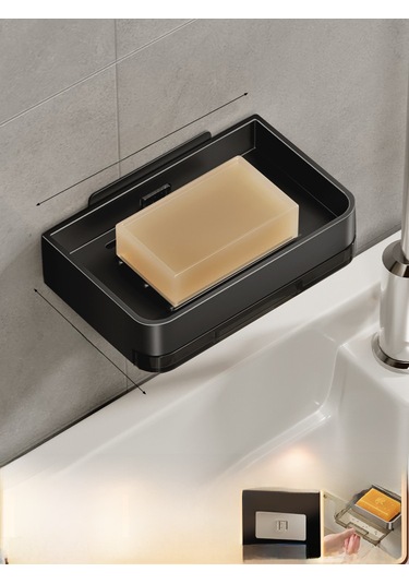 Yunboo Banyo Duvar Tipi Sabun Konteyneri, Delme Yok Kurulum, İki Katlı Sulama Özelliği, Ev Kullanıma Uygun, Detachable Temizlenebilir,伯爵 Siyah 1 Adet Diğer