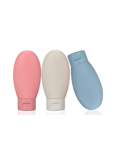 Doldurulabilir Şampuan Krem Saç Kremi Losyon Şişesi 3'lü Çantalı Çok Renkli