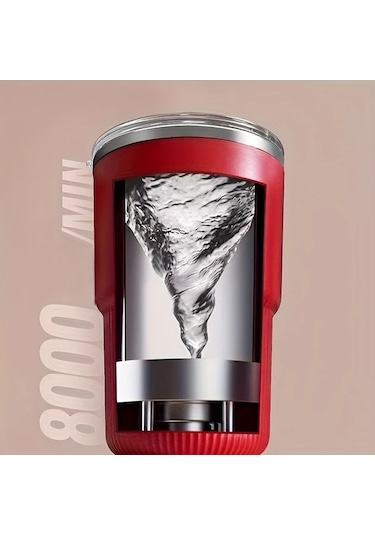 Elmpaly Pancerka Otomatik Karıştırmalı Manyetik Usb Şarjlı Kahve Termosu 316 Sus Beyaz