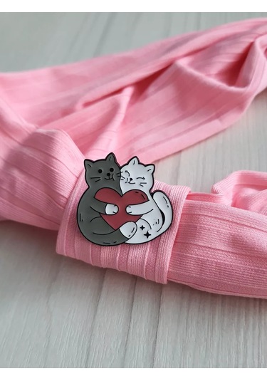 Proshik Kalpli Yavru Kedi Broş Rozhe 242627787 Beyaz