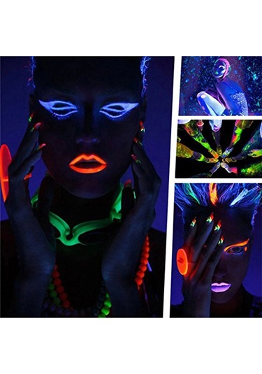 Glowpaint 6 Lı Neon Boya Uv Işıkta Parlayan Makyaj Seti