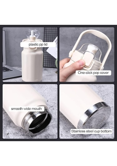 Saplı Ve Pipetli Büyük Kapasiteli Eşkenar Dörtgen Vakumlu Yalıtımlı Matara, Spor İçin Paslanmaz Çelik Su Şişesi, Sızdırmaz Kapaklı Kahve Kupası, Sıvıları Sıcak Veya Soğuk Tutar Açık Gri Yeşil 43oz Saplı Ve Pipetli Büyük Kapasiteli Eşkenar Dörtgen Vakumlu Yalıtımlı Matara, Spor İçin Paslanmaz Çelik Su Şişesi, Sızdırmaz Kapaklı Kahve Kupası, Sıvıları Sıcak Veya Soğuk Tutar Açık Gri Yeşil 43oz