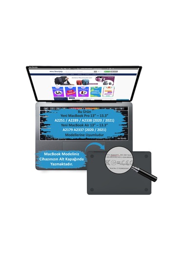 Macbook Air Pro 13 İnç M1-m2 Ekran Koruyucu Çerçeveli Anti Glare A2251 A2289 A2338 A2179 A2337 İle Uyumlu