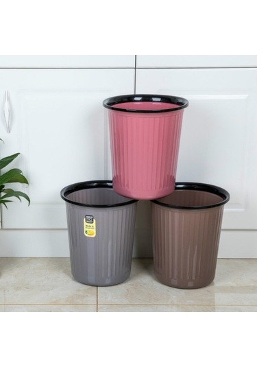 Tongxida Xinermei Mutfak Banyo Ev Plastik Çöp Kutusu, Boyut: 28x26x19cm Gri Gri