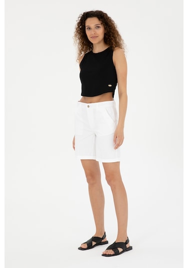 U.s. Polo Assn. Kadın Beyaz Şort / Bermuda 50281722-vr013 Beyaz