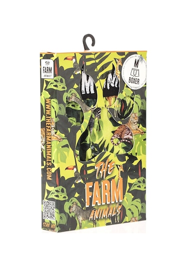 Farm Animals Tropical Desenli Boxer Yeşil