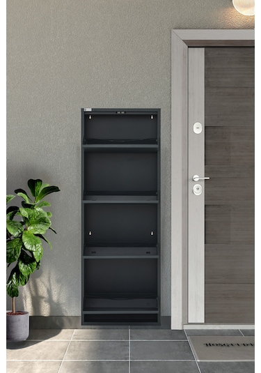 Arpelia 4'lü Metal Ayakkabılık Antrasit Antrasit