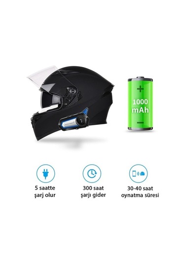 Ganzhoushop Nr95 Motosiklet Kulaklık Kask Intercom Gürültü Önleyici Bluetooth Kulaklık Wt