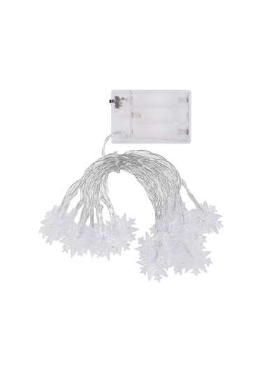 Yifomall 3 Metre 20 Led Yıldız Şekilli Noel Aydınlatma Işıkları, Aa Pil İle Çalışan Sıcak Beyaz Dekoratif Işık Zinciri Çok Renkli