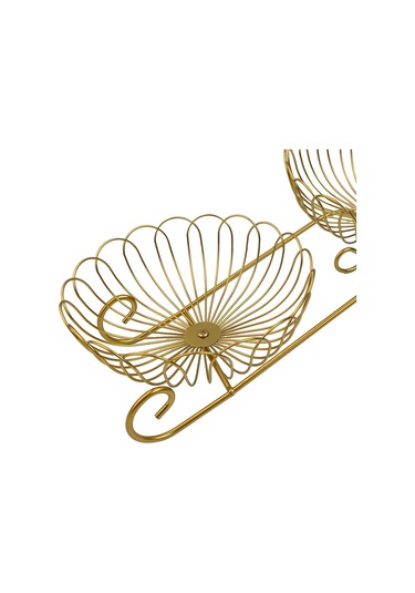 Suntek 2 Katmanlı Metal Meyve Sepeti Yerden Tasarruflu Ferforje