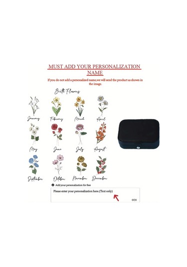 Willowhaven 1 Adet Kişiselleştirilmiş Takı Kutusu, Siyah Dikdörtgen Büyük Kapasiteli Yüzük Kutusu, July