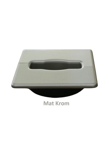 Adilon Masaüstü Kablo Kanalı Deliği Kapağı, Kare, Mat Krom 6 Cm