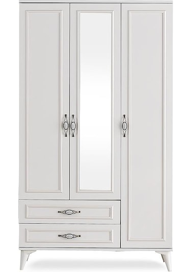 Erezogullari_Mobilya Irmak 3 Kapılı 2 Çekmeceli Gardrop Elbise Dolabı 120X48X195Cm