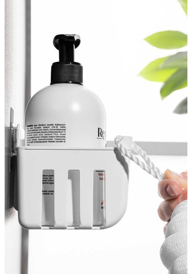 Primanova Deby 2'li Yapışkanlı Banyo Rafı Beyaz Beyaz