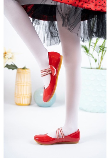 EPAAVM - Çatal Baretli Kırmızı Kız Çocuk Ayakkabı - EYL1416 Kırmızı