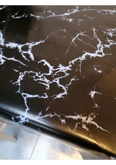 Elyaflı Pvc Muşamba - Desenli Silinebilir Masa Örtüsü Mrl 190 C Siyah