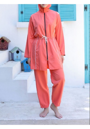 Paraşüt Kumaş Tesettür Mayo Pembe