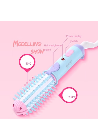 Sones Gelinsi Gls-003 20w 2'si 1 Arada Seramik Sırlı Mini Bukle Tarak, Ab Fişi Mor