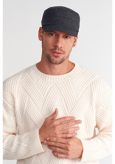 Erkek Yün Heritage Castro Şapka - Füme