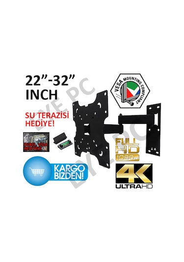 Eye Pc 22 32 İnç Arası Hareketli Led Lcd Tv Askı Aparatı Metal Döküm