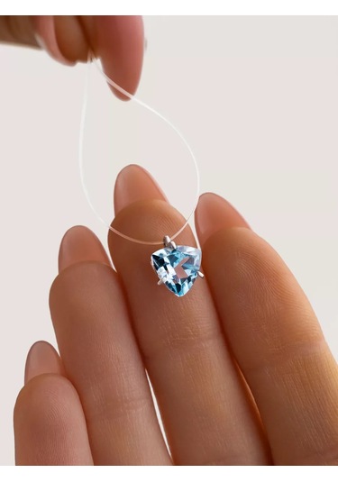 925 Lıght Misina Kolye Gümüş 91252272 Açık Mavi