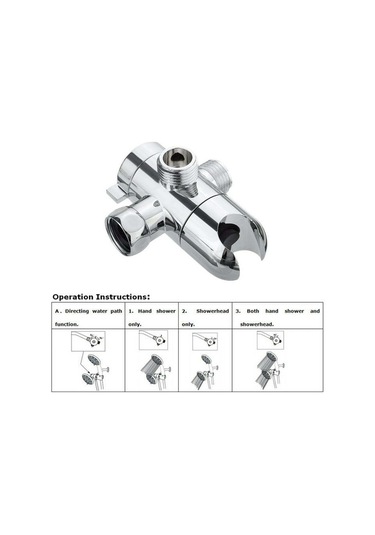 Monyee G1/2 Bağlantılı 3 Yönlü Duş Akış Kontrol Valfi, Abs Malzeme, Pimli Chrome, El Ve Sabit Duş Başları Arasında Geçiş, Banyo Tesisatı Yer Değiştirme Parçası Diğer
