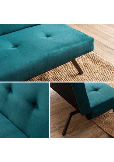 Pafu Zola Üçlü Yataklı Koltuk - Soho Petrol Petrol Yeşili