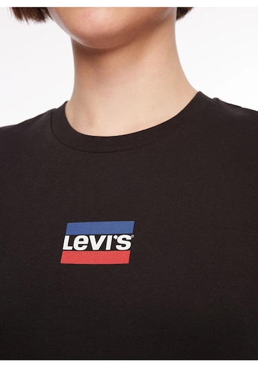 Levi's Levis Bisiklet Yaka Baskılı Siyah Kadın T-shirt A2086-0258