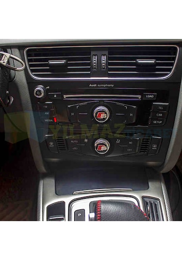 Audi S Logo Joystick Klima Teyp Düğme Damla Silikon Sticker 18 x 18 mm 4 Adet