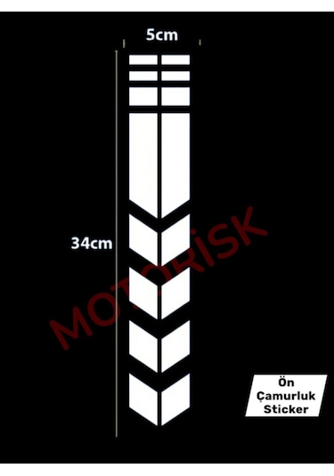 Motosiklet Çamurluk Etiket Sticker 5.5x34cm