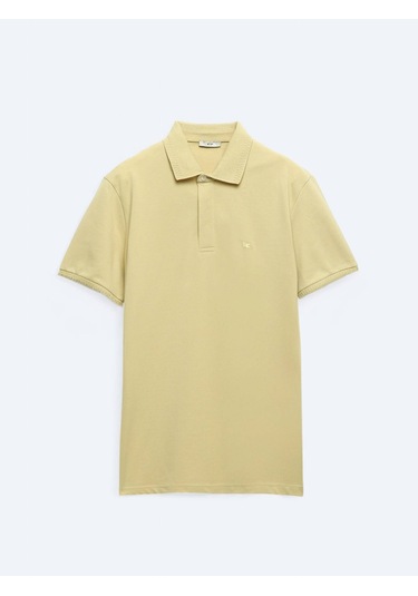 Limon Küfü Düz Polo Yaka %100 Pamuk T-shirt Koyu Mint Yeşili Mint
