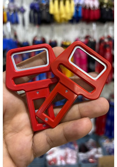 Emniyet Kemeri Aparatı, Şişe Açıcı, Evrensel Uyumlu, Kırmızı Renk