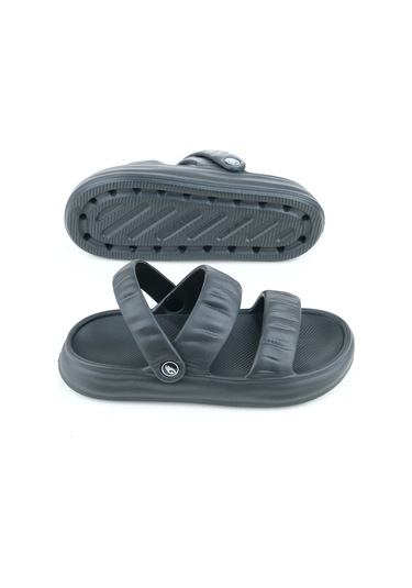 Gezer Yazlık Islak Zemine Uygun Ev Banyo Bahçe Kadın Sandalet Terlik Siyah