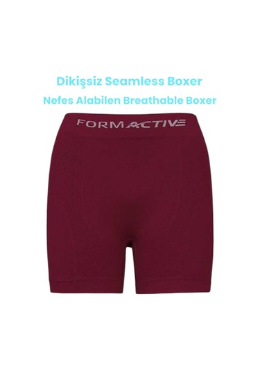 Uniquetrenders Erkek Dikişsiz/seamless Nefes Alabilen Boxer Bordo