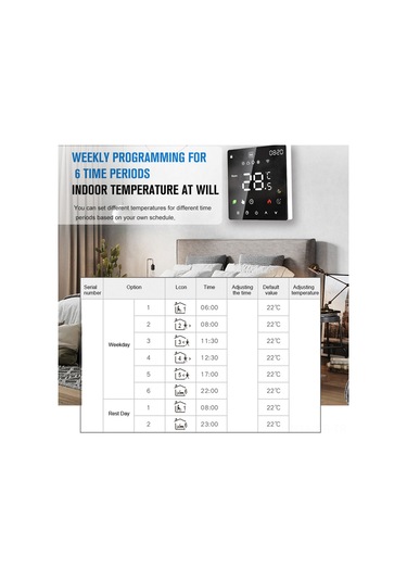 Singree Akıllı Programlanabilir Dokunmatik Termostat - Çocuk Kilidi Ve Wifi Kontrol Özellikli K6rh3a Su Isıtma/kazan Modeli