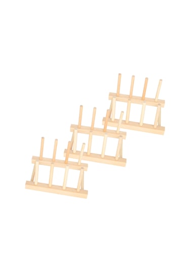 Youtek Ahşap Katlanabilir Tabak, Kitap Ve Ev Eşyaları Depolama Rafı - 3 Adet 130106a Diğer