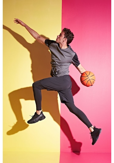 Tommy Life Siyah Logo Baskılı Yüksel Bel Slim Fit Aktif Spor Erkek Tayt - 84989 SiYAH Siyah