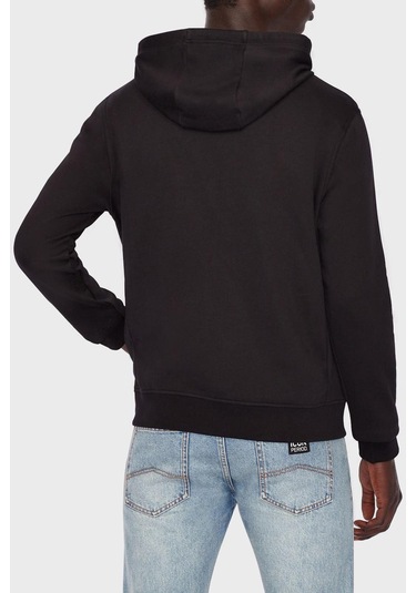 Erkek Regular Fit Fermuarlı Felpa Kapüşonlu Sweatshirt - Siyah Siyah