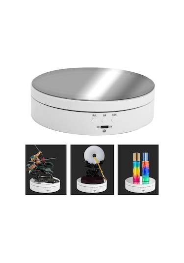 Ürün Çekimi ve Vitrin için 360° Dönen Aynalı Sunum Standı 4 KG