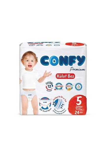 Confy Premium Külot Bez 5 Numara Junior Ekonomik Paket 24 Adet