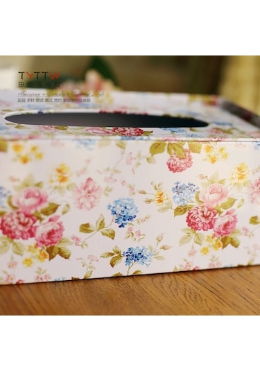 Çikolata Ücretsiz Kargo 2015 Yüksek Kaliteli Kırsal Tarzı Gül Deseni Doku Kutusu, Masaüstü Dekorasyon Demir Doku Kutuları