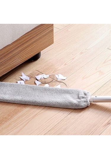 Sihirli Mikrofiber Başlıklı Girintili Yüzey Dip Köşe Raf Temizleme Mopu Toz Alma Fırçası