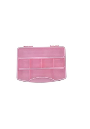 8 Bölmeli Kapaklı Kutu 18x13x3.5h Pembe