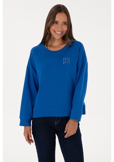 U.S. Polo Assn. Kadın Koyu Mavi Bisiklet Yaka Basic Sweatshırt 50313565-VR032