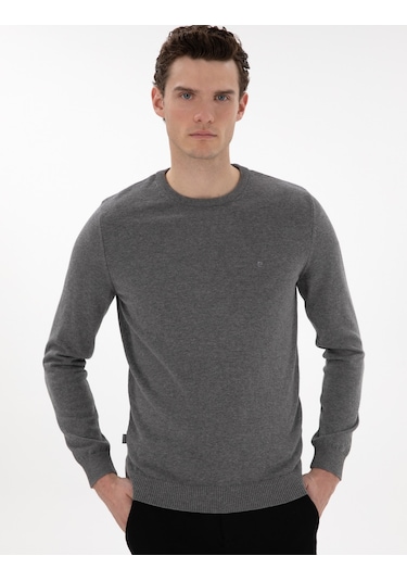 Pierre Cardin Erkek Gri Melanj Kazak /triko 50296575-vr086 Gri Melanj