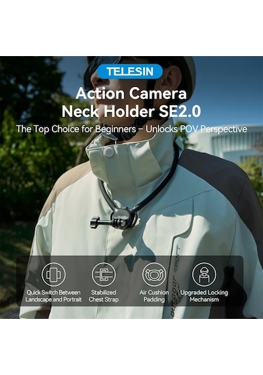 Motion003 Telesın Halter Se 2 0 Boyun Askılı Stand Se 2 0 Hava Yastıklı Ayarlanabilir Göğüs Kayışı Go Pro Hero Djı Action Insta360 Uygun -