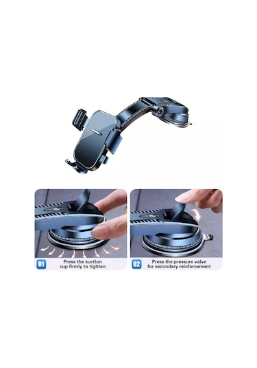 Springsun Evrensel Araç Tutucu - Vantuzlu Gösterge Paneli & Ön Cam İçin Yer Çekimli Navigasyonlu Ellersiz