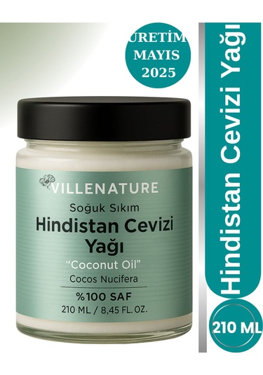 Villenature Soğuk Sıkım Hindistan Cevizi Yağı Coconut Oil Cocos Nucifera 210 Ml