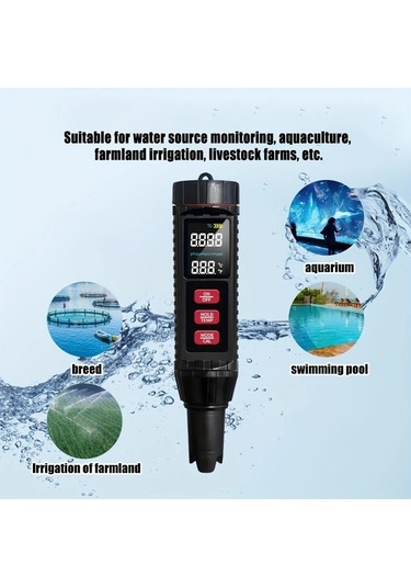 Xuweiwei Black Cloud Prime 7 İn 1 Su Kalitesi Test Cihazı Tds Ec Sıcaklık Tuz Orp Ph Ölçer Akvaryum Havuz İçme Suyu Portatif Cr2032 Pil