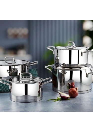 Lınes Sılver 18 Cm Derın Celık Tencere Metal Kulp Metalik Gri